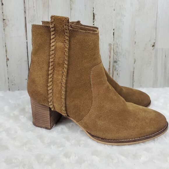 Naughty Monkey Suede Booties Tan Size 8naug - Picture 1 of 9
